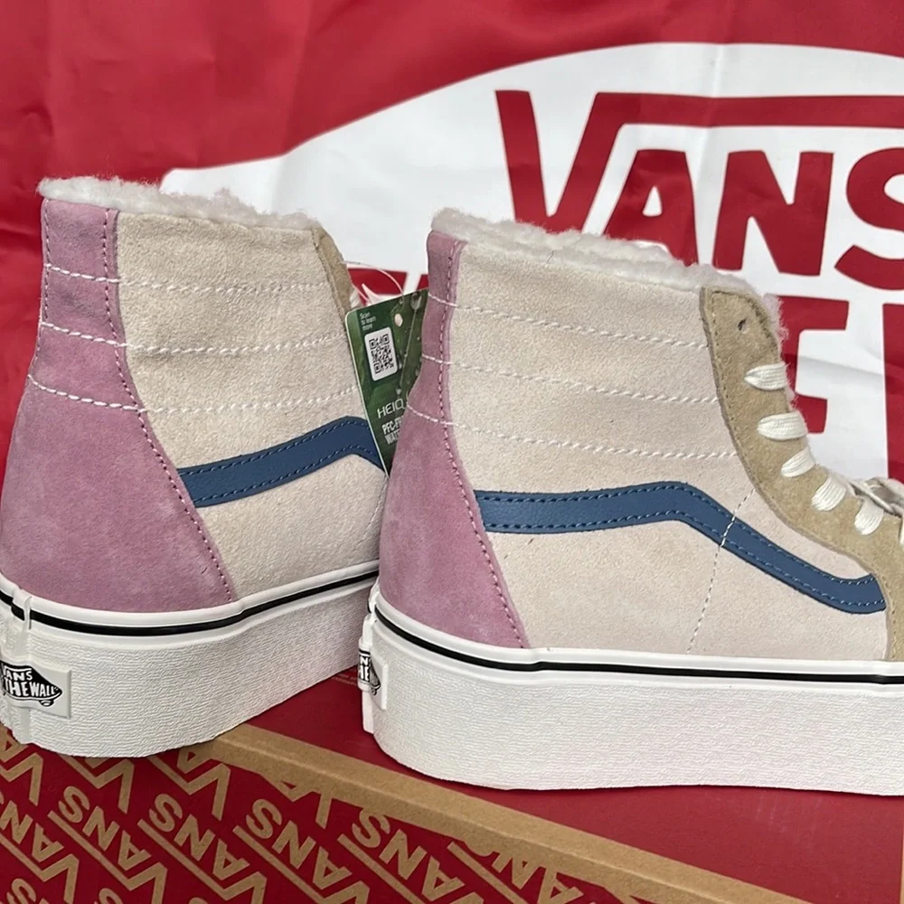 Vans Sk8-Hi Tapered Pig Suede/Sherpa Multi Co VN0A7Q5PMUL WMNS Platforms